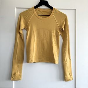 Lululemon Swiftly Tech Cropped Wheat Yellow Long Sleeve Size 2